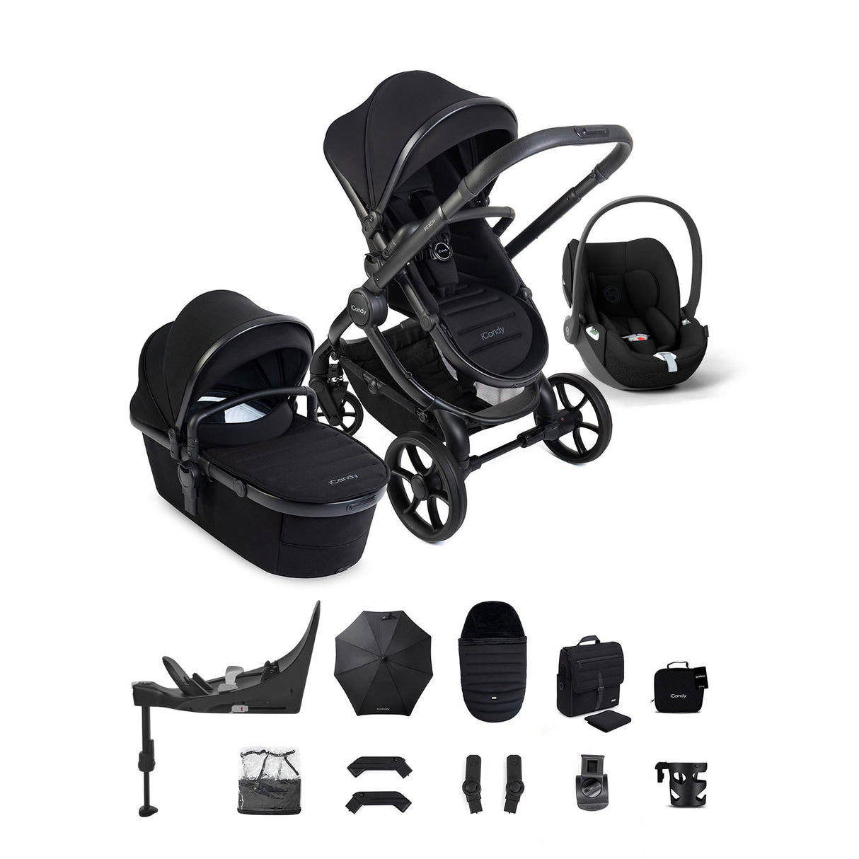 iCandy Peach 8 Cybex Cloud T Car Seat & 360 Base Bundle - Black