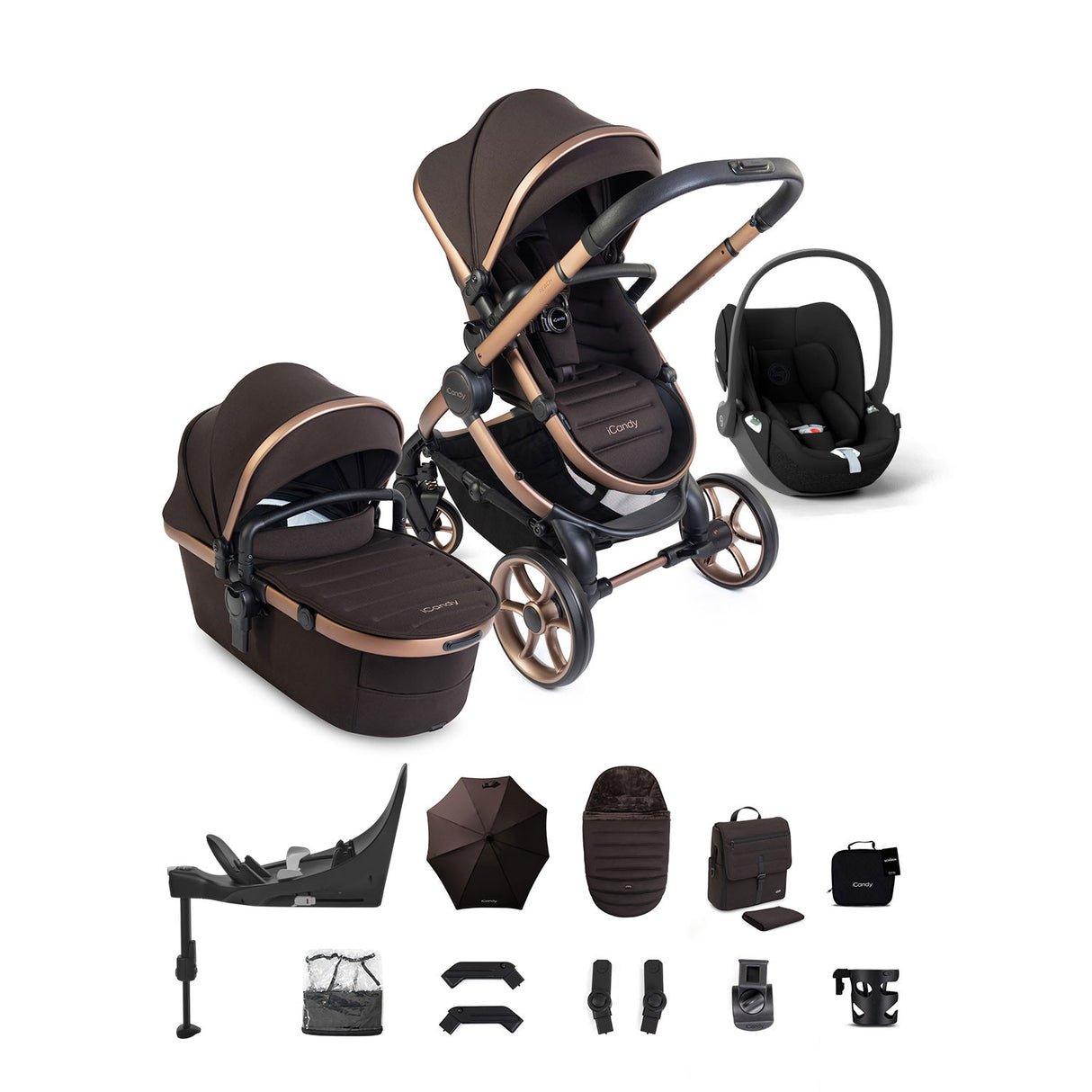 iCandy Peach 8 Editions Cybex Cloud T Car Seat & 360 Base Bundle - Pecan