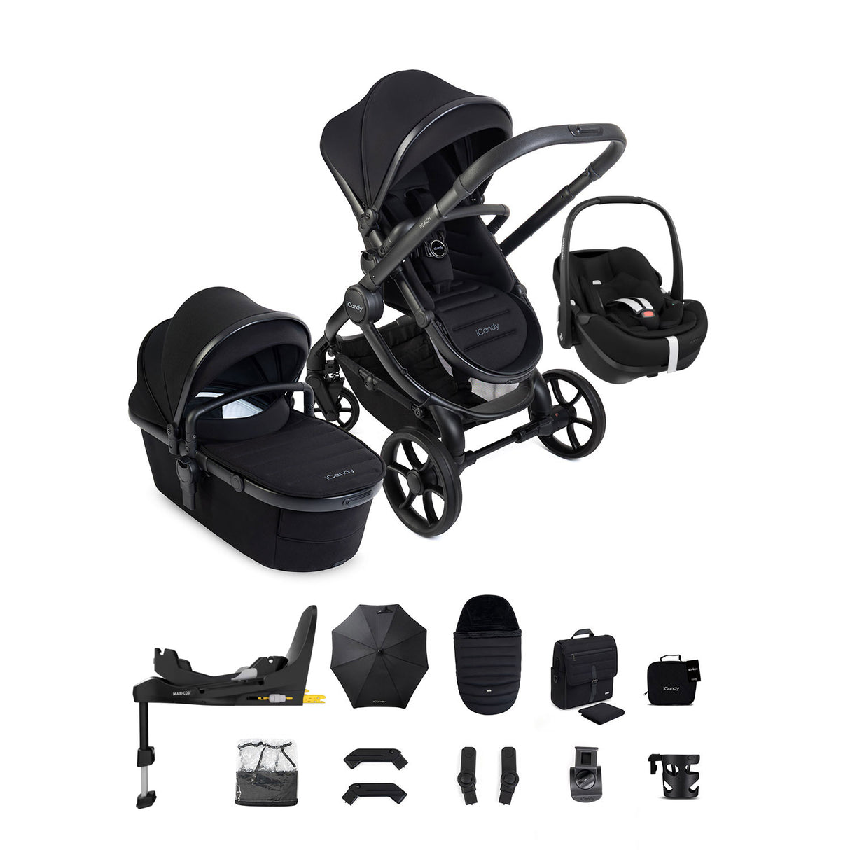 iCandy Peach 8 Maxi-Cosi Pebble 360 Pro 2 Car Seat & Base Bundle - Black