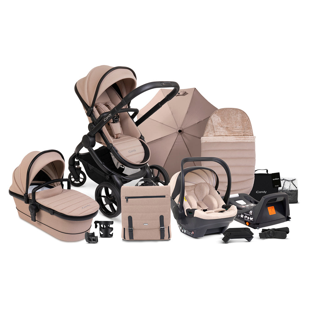 iCandy Peach 7 Travel System Bundle with Cocoon i-Size Car Seat & Base - Cookie