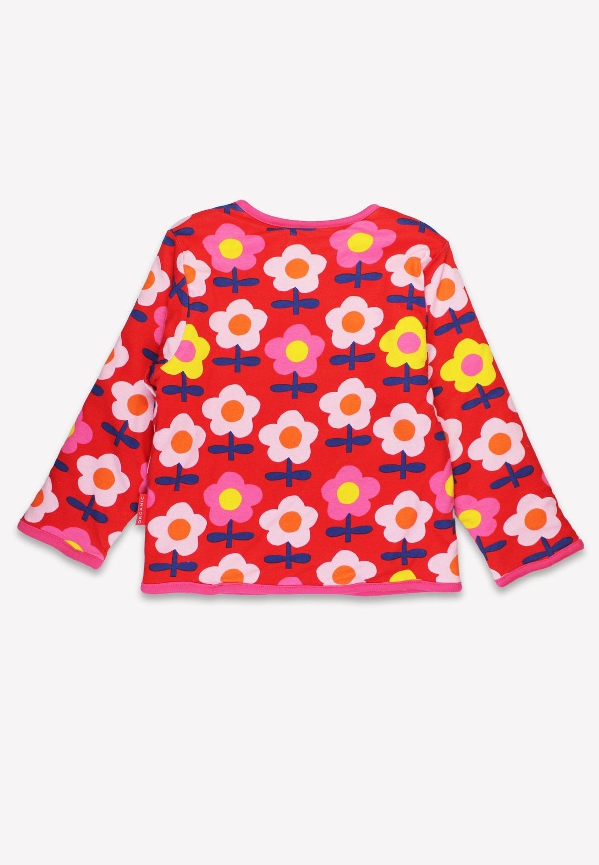 Toby Tiger Organic Pink Flower Print Reversible Jacket