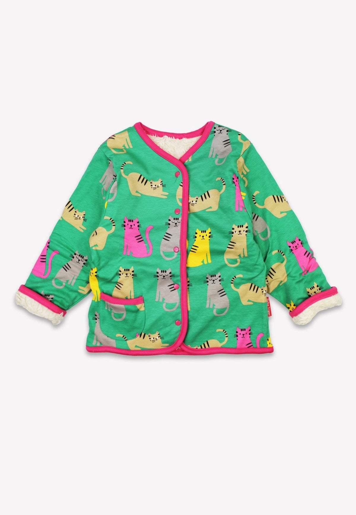 Toby Tiger Organic Kitten Print Reversible Jacket