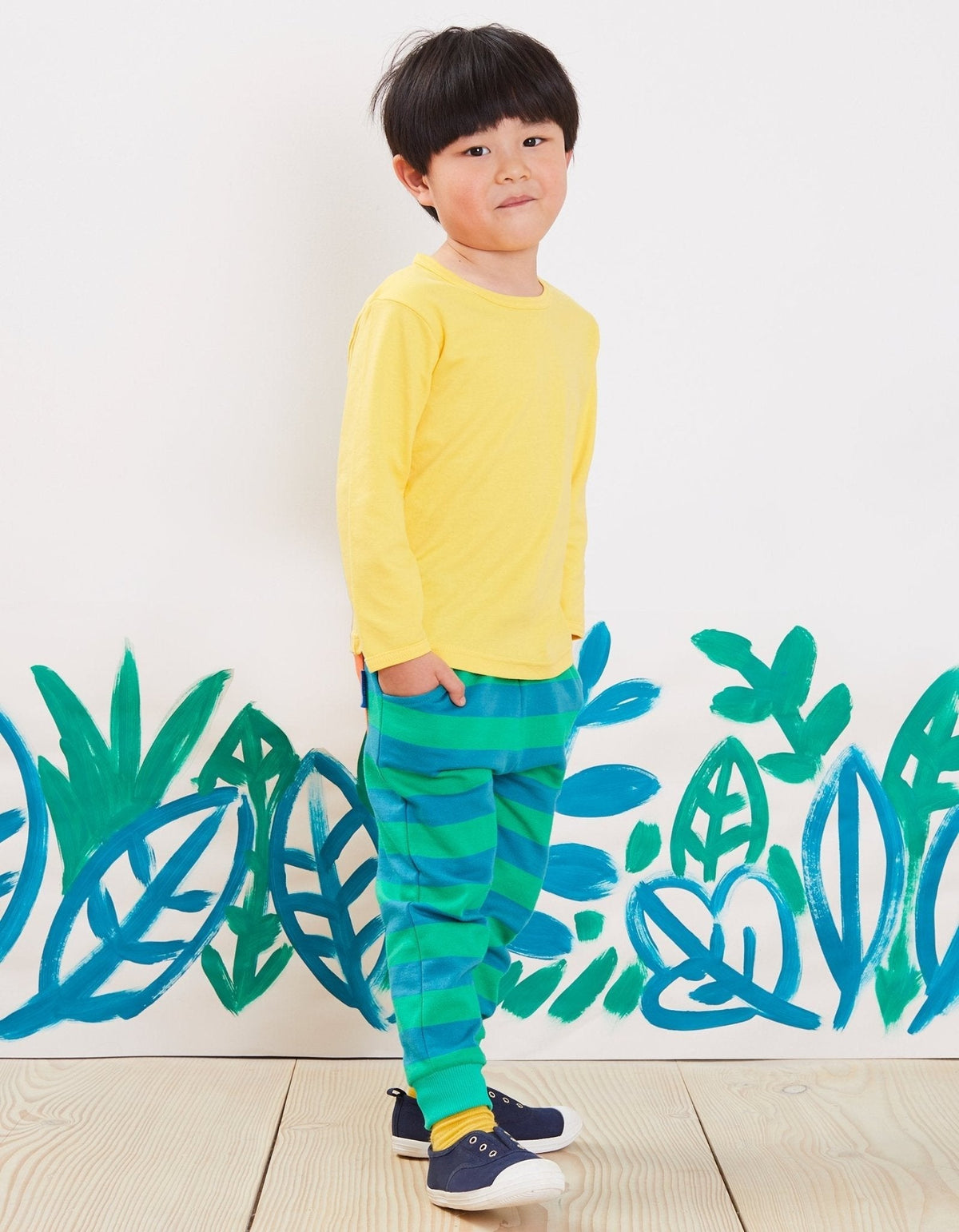 Toby Tiger Organic Green Green Striped Joggers
