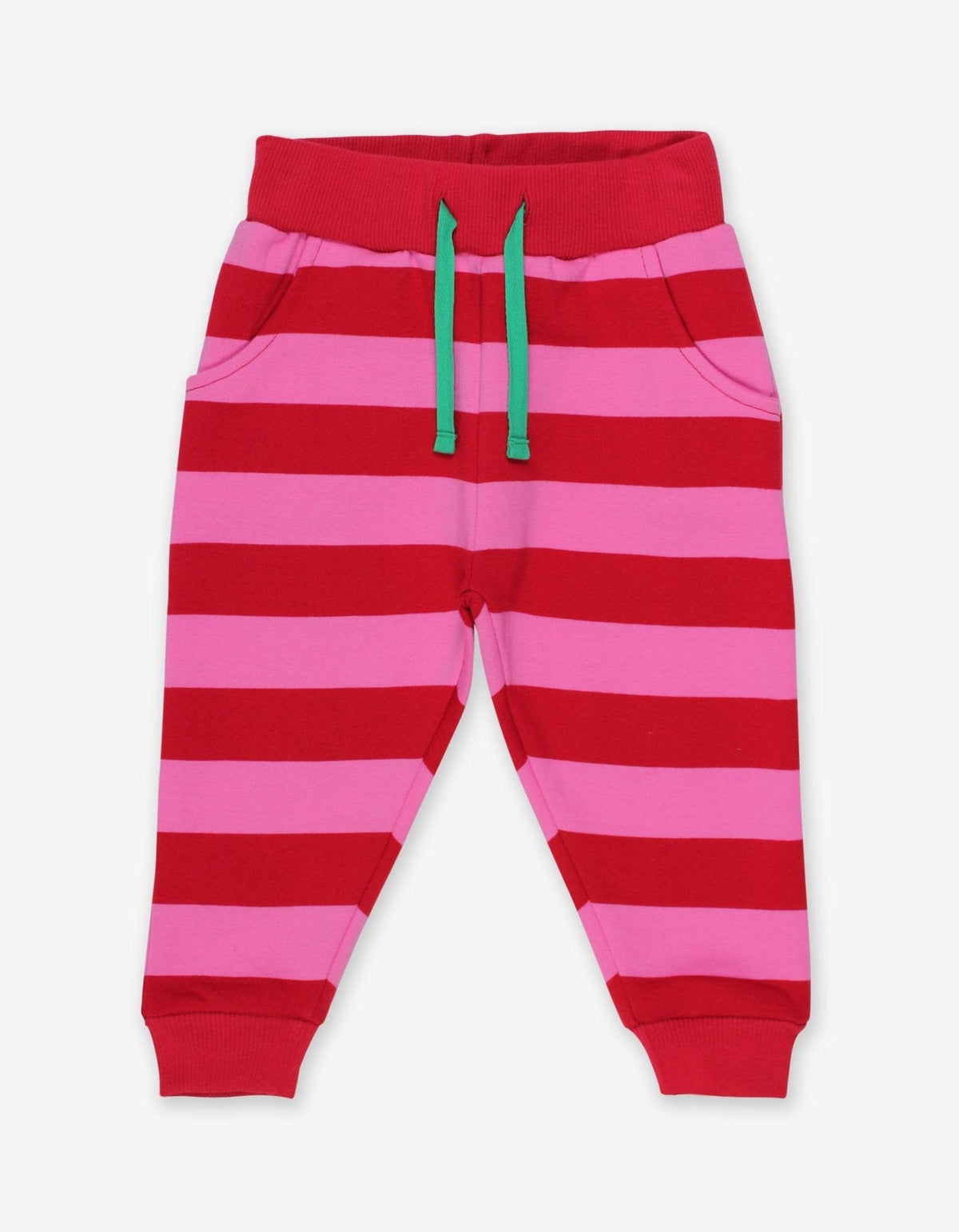 Toby Tiger Organic Red Pink Striped Joggers