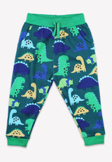 Toby Tiger Organic Tonal Dinosaur Print Joggers