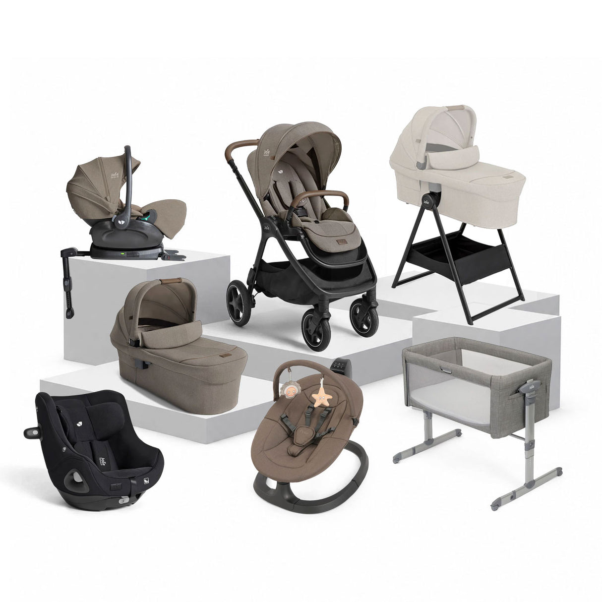 Joie Finiti Signature Flex i-Level Recline 360 Birth & Beyond Bundle - Maple
