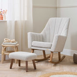Tutti Bambini Jonah Luxe Rocking Chair & Foot Stool - Boucle Mushroom