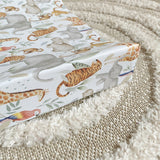 Anti-Roll Wedge Baby Changing Mat - Jungle Animals print