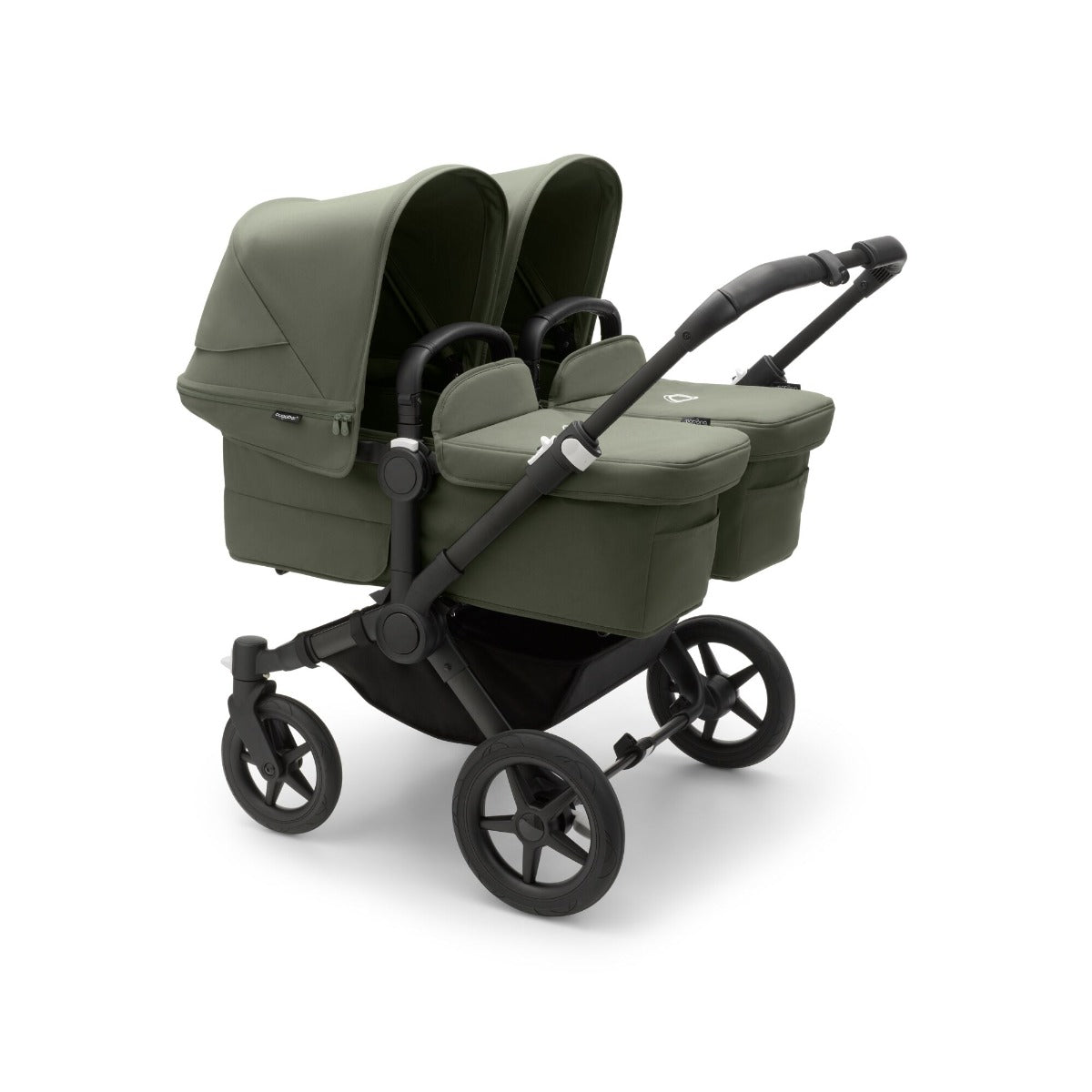 Bugaboo Donkey 5 Twin with Cybex Cloud T Travel System -  Black/Forest Green 2