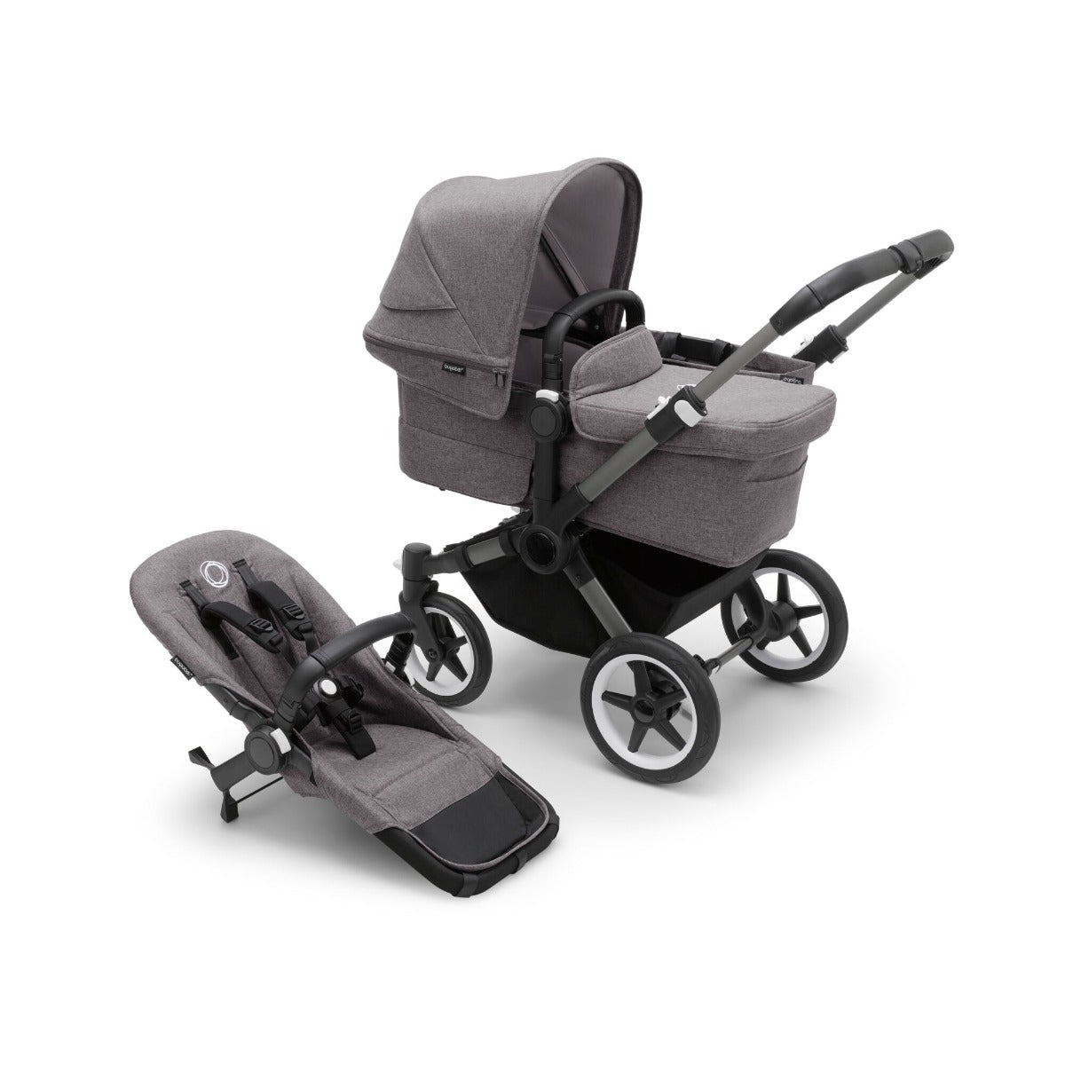 Bugaboo Donkey 5 Mono with Turtle Air Travel System - Graphite/Grey Melange