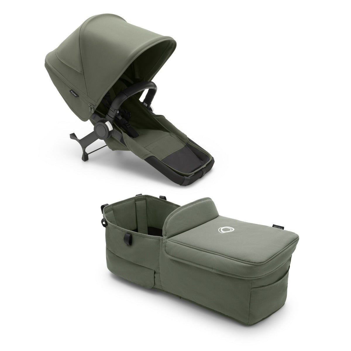 Bugaboo Donkey 5 Twin with Maxi-Cosi Pebble 360 Travel System - Black/Forest Green