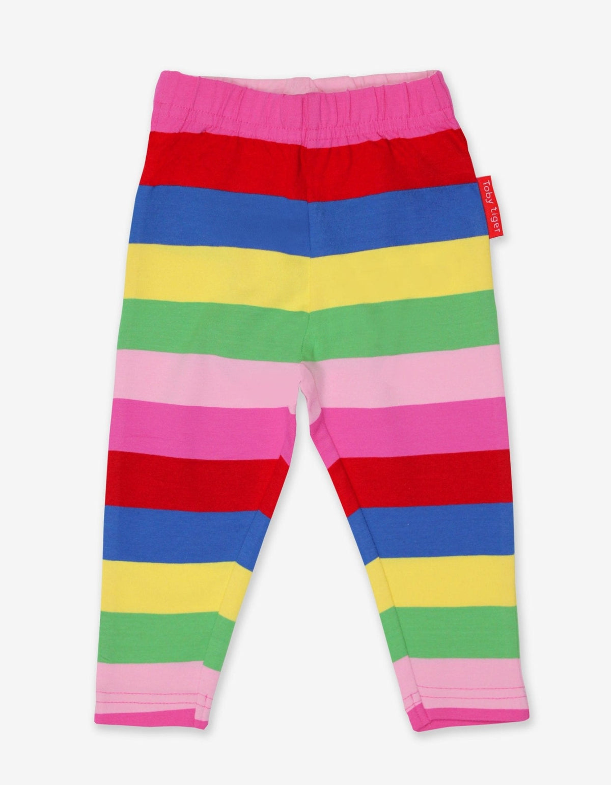 Toby Tiger Organic 3/4 Length Pink Multi Stripe Leggings