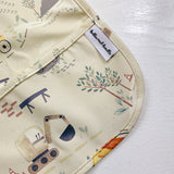 Long Sleeved Baby Bib - Digger Land Print