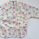 Long Sleeved Baby Bib - Cherry Stripe