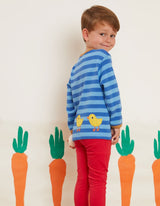 Toby Tiger Organic Clucky Chicken Applique Long-Sleeved T-Shirt
