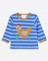 Toby Tiger Organic Clucky Chicken Applique Long-Sleeved T-Shirt