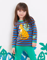Organic Born Free Leopard Applique Long-Sleeved T-Shirt