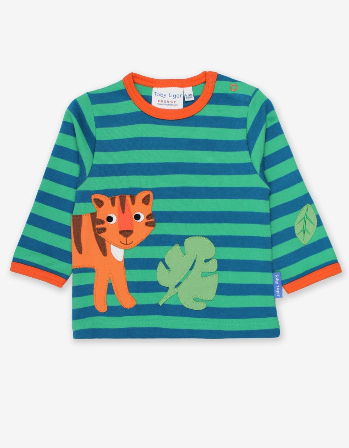 Toby Tiger Organic Born Free Tiger Applique Long-Sleeved T-Shirt