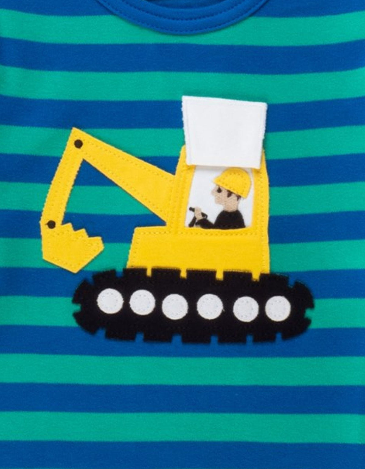 Toby Tiger Organic Digger Applique Long-Sleeved T-Shirt