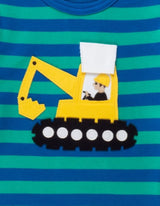 Toby Tiger Organic Digger Applique Long-Sleeved T-Shirt