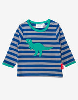 Toby Tiger Organic T-Rex Applique Long-Sleeved T-shirt