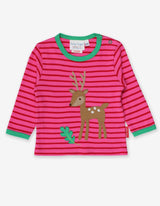 Toby Tiger Organic Fawn Applique Long-Sleeved T-Shirt