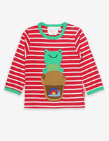 Toby Tiger Organic Frog Applique Long-Sleeved T-Shirt