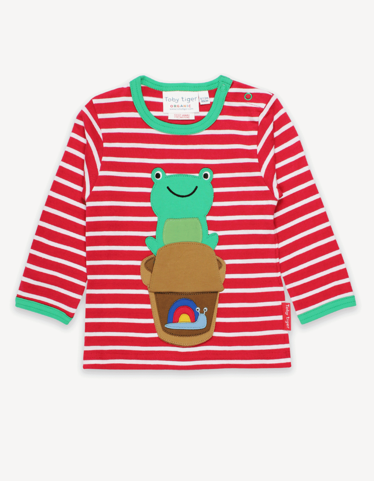 Toby Tiger Organic Frog Applique Long-Sleeved T-Shirt