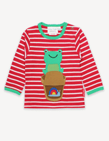 Toby Tiger Organic Frog Applique Long-Sleeved T-Shirt