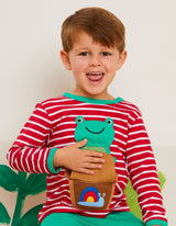 Toby Tiger Organic Frog Applique Long-Sleeved T-Shirt