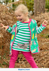 Toby Tiger Organic Green Kitten Applique Long-Sleeved T-Shirt
