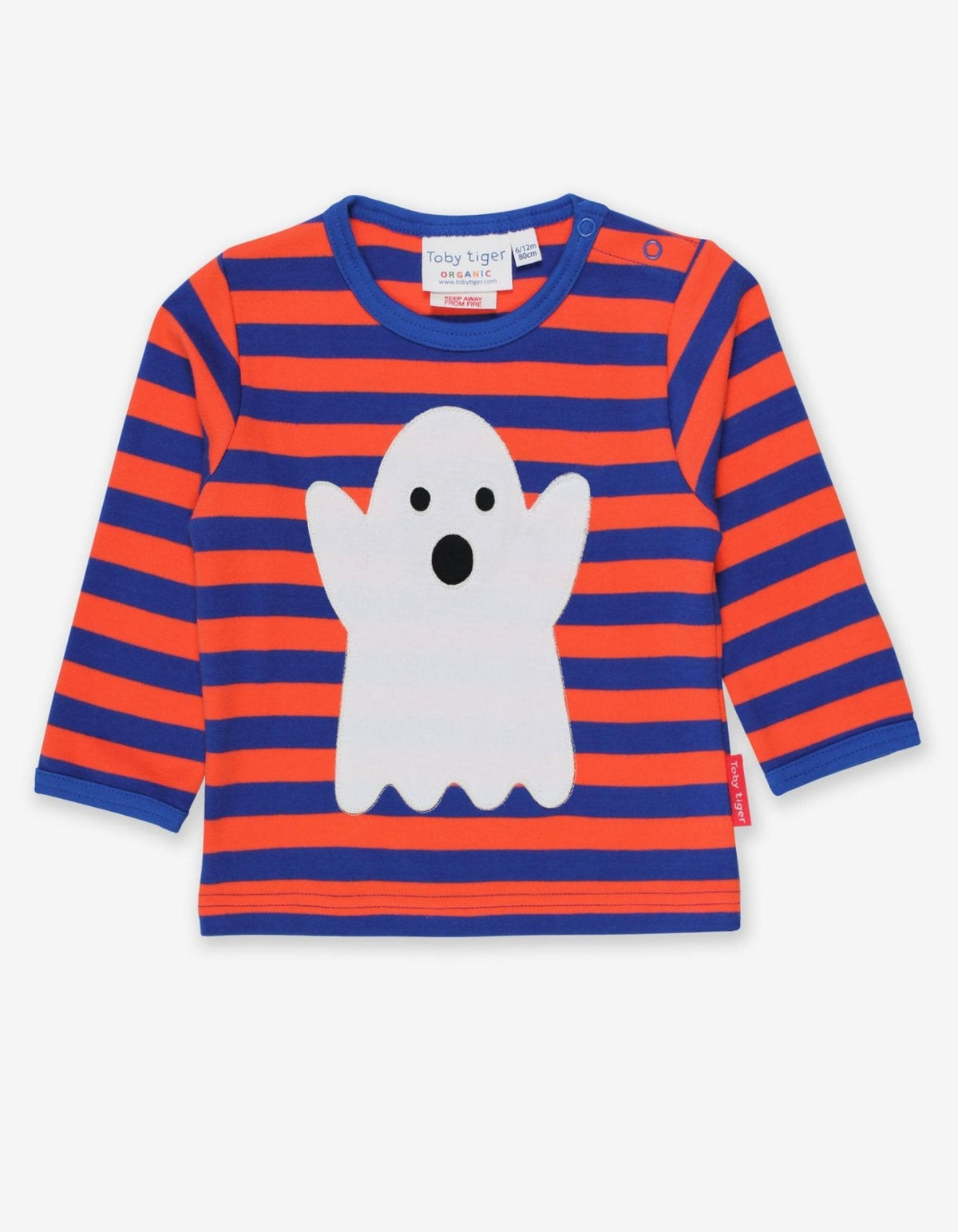 Toby Tiger Organic Halloween Ghost Applique Long-Sleeved T-Shirt