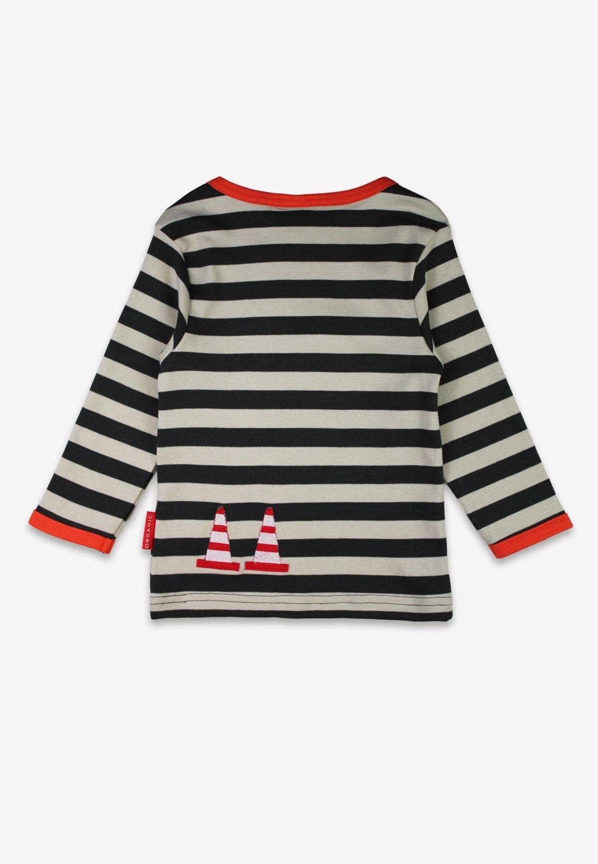 Toby Tiger Organic Grey Digger Applique Long-Sleeved T-shirt