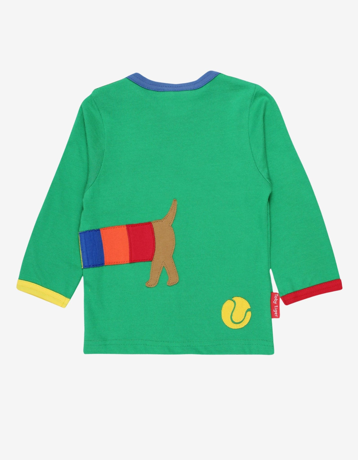 Toby Tiger Organic Multi Sausage Dog Applique Long-Sleeved T-Shirt
