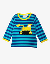 Toby Tiger Organic Digger Applique Long-Sleeved T-Shirt