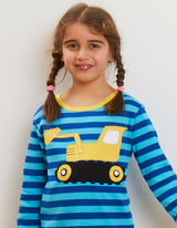Toby Tiger Organic Digger Applique Long-Sleeved T-Shirt