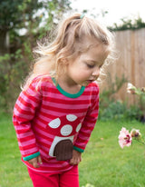 Toby Tiger Organic Mouse and Mushroom Applique Long-Sleeved T-Shirt