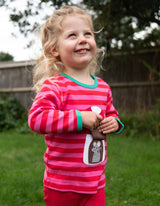 Toby Tiger Organic Mouse and Mushroom Applique Long-Sleeved T-Shirt