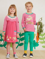 Organic Leaping Bunny Applique Long-Sleeved T-Shirt