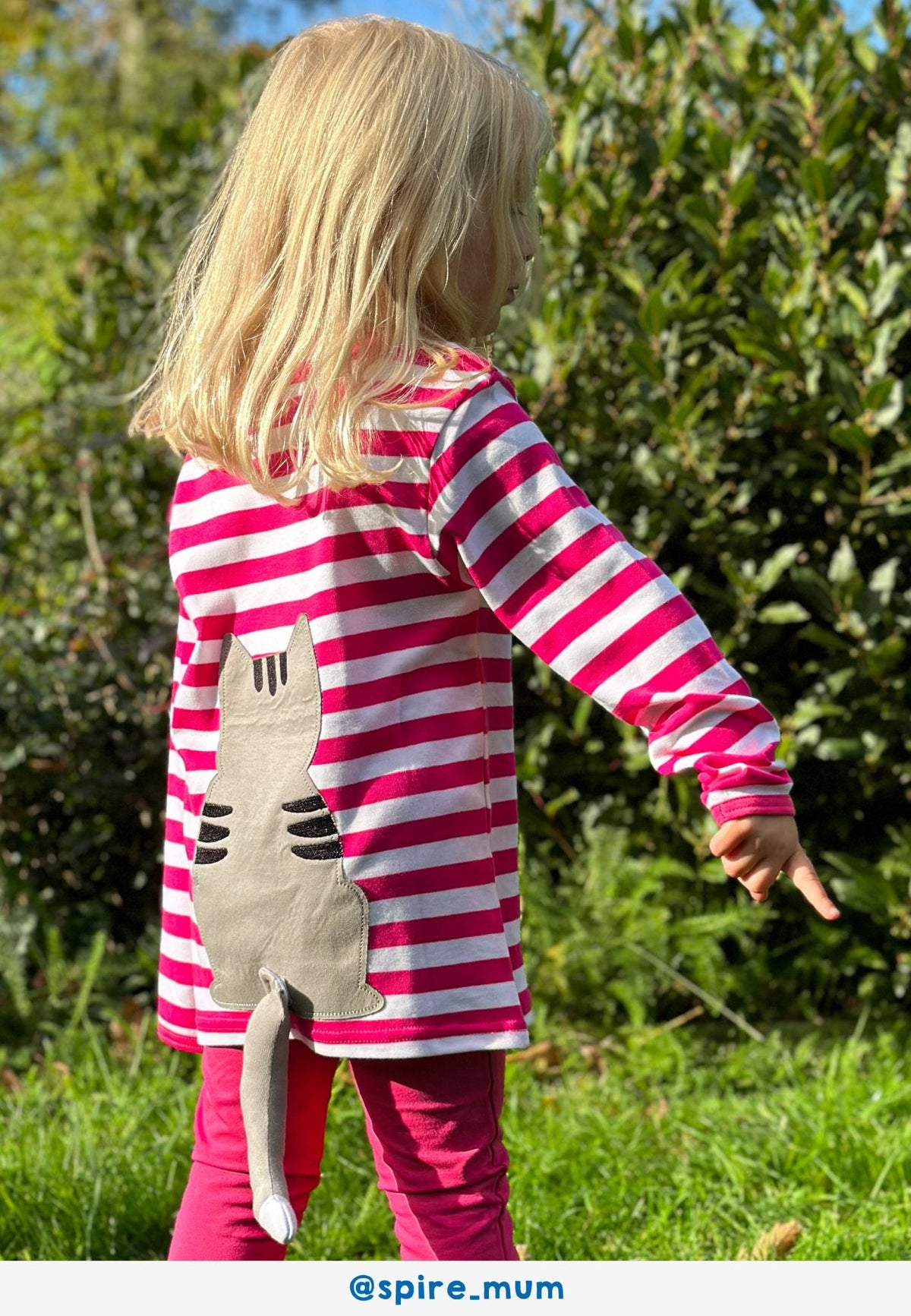 Toby Tiger Organic Pink Kitten Applique Long-Sleeved T-Shirt