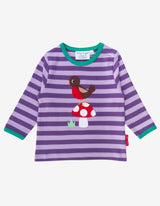 Toby Tiger Organic Robin Applique Long-Sleeved T-Shirt