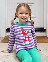 Toby Tiger Organic Robin Applique Long-Sleeved T-Shirt