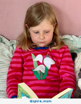 Toby Tiger Organic Snowdrop Applique Long-Sleeved T-Shirt