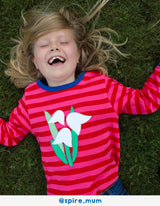 Toby Tiger Organic Snowdrop Applique Long-Sleeved T-Shirt