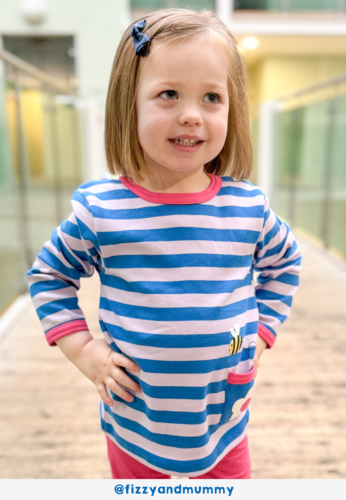 Toby Tiger Organic Striped Daisy Applique Long-Sleeved T-Shirt