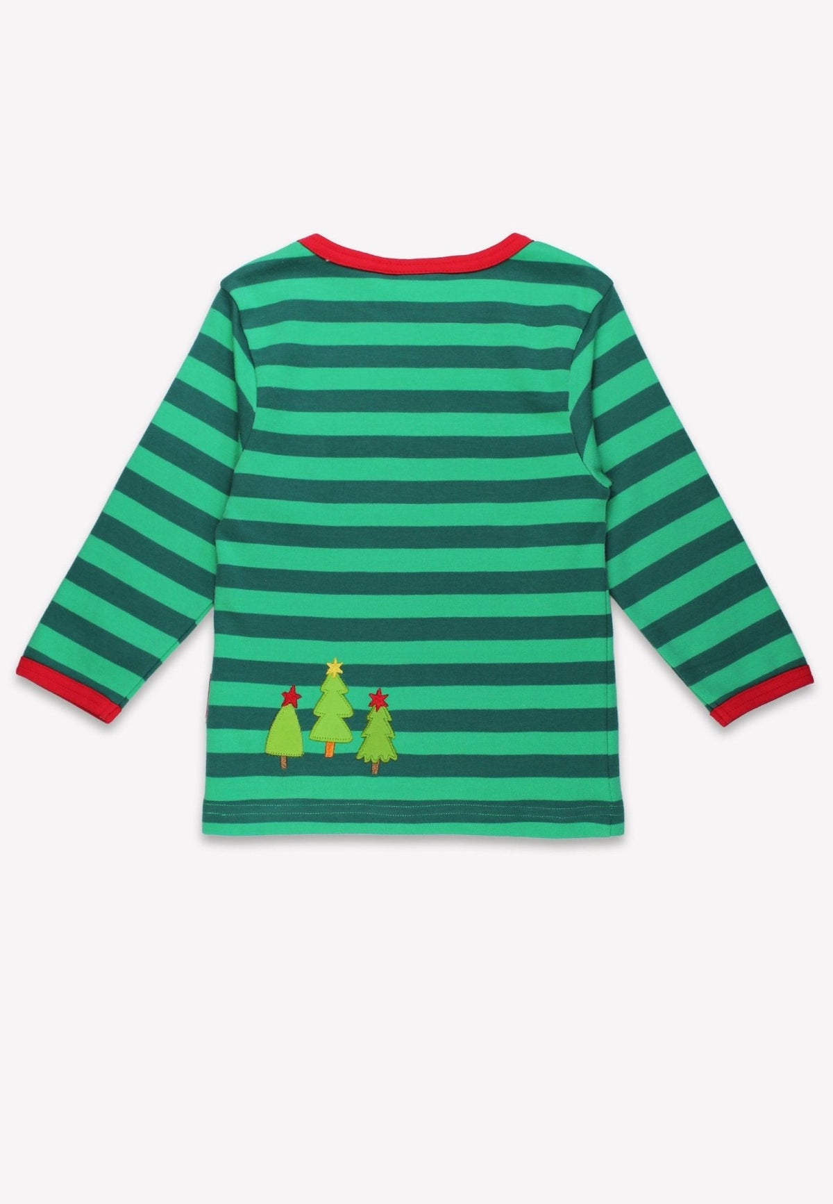 Toby Tiger Organic Christmas Bear Applique Long-Sleeved T-Shirt