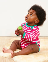 Toby Tiger Organic Pink Breton Bodysuit