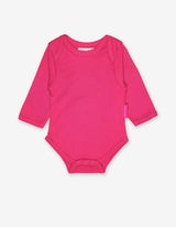 Organic Pink Basic Long-Sleeved Baby Bodysuit