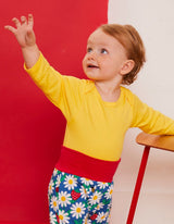 Toby Tiger Organic Yellow Basic Long-Sleeved Baby Bodysuit