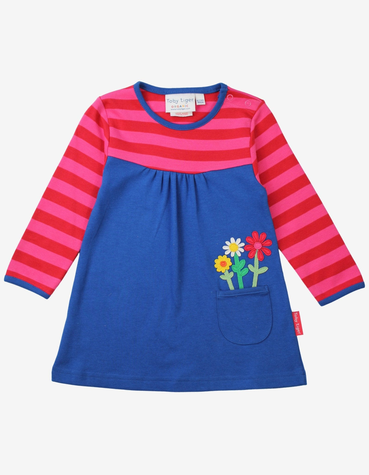 Toby Tiger Organic Floral Applique Long-Sleeved Dress